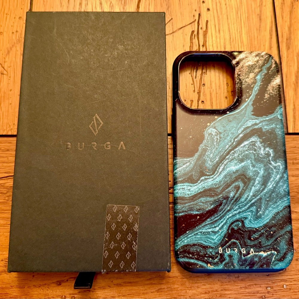 Brand New in Original Box | Burga IPhone 13 Pro Phone Case | Green, Black, Gold